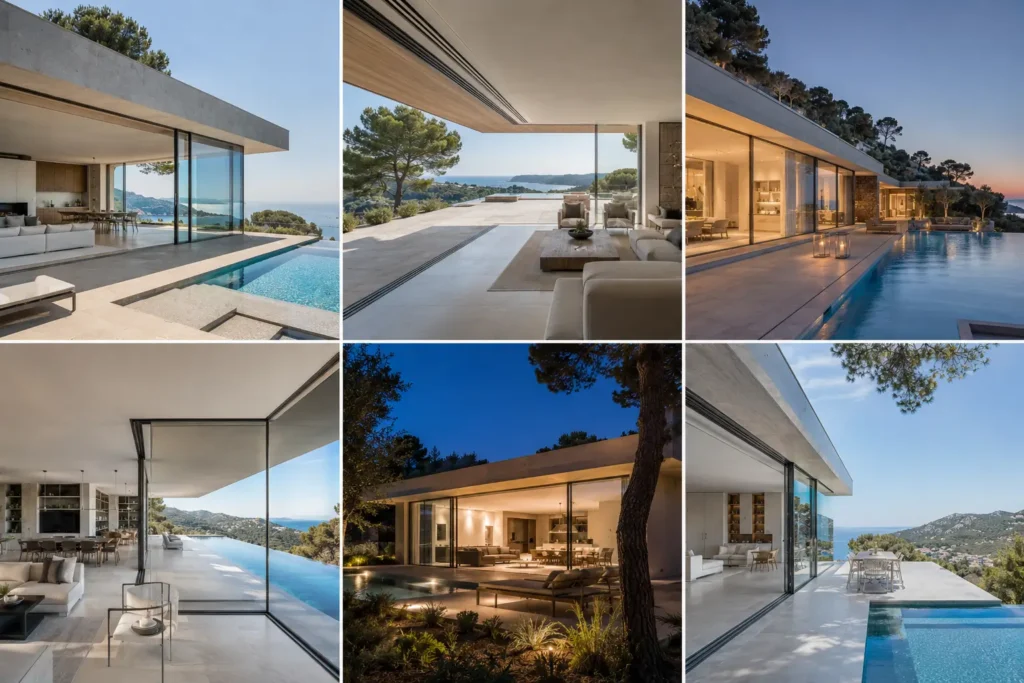 Pose de baies vitrées minimalistes en aluminium à Saint-Tropez par l'équipe Pro Concept.