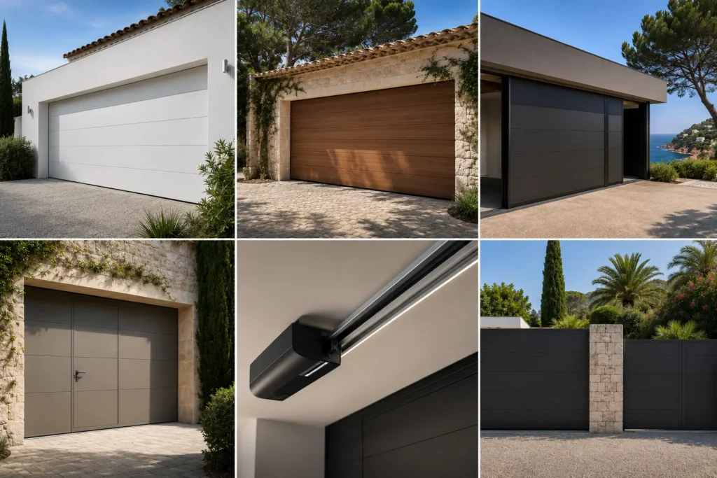 Pose d'une porte de garage automatique sectionnelle Valportas à Saint-Tropez par PCM.